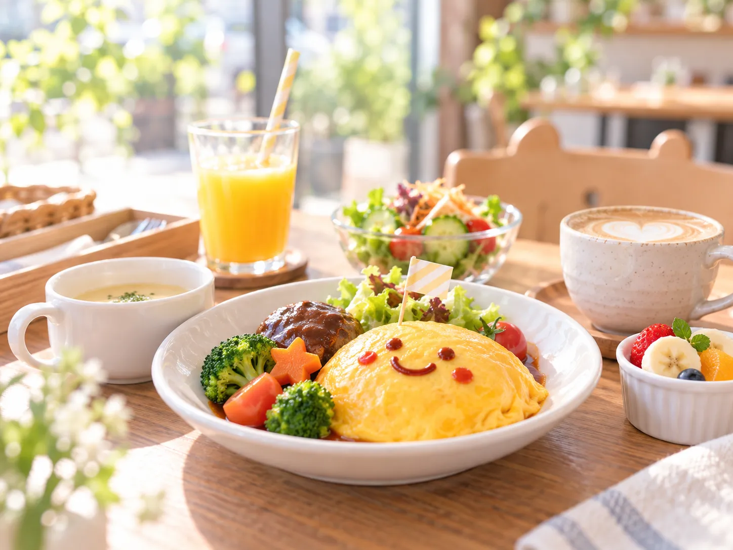 子どもが楽しめるオムライスのカフェランチ